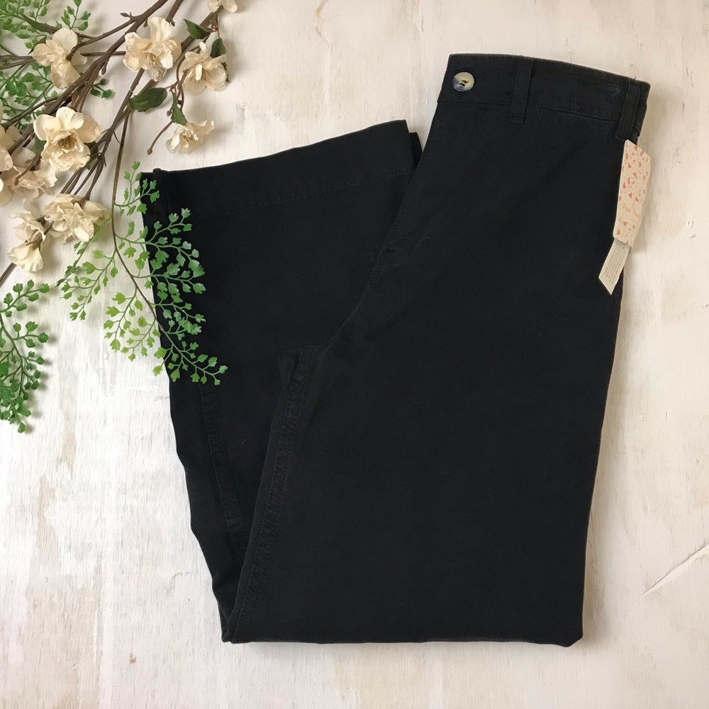 Free People Patti Crop High Waist Black Pant 24 - Picture 2 of 8